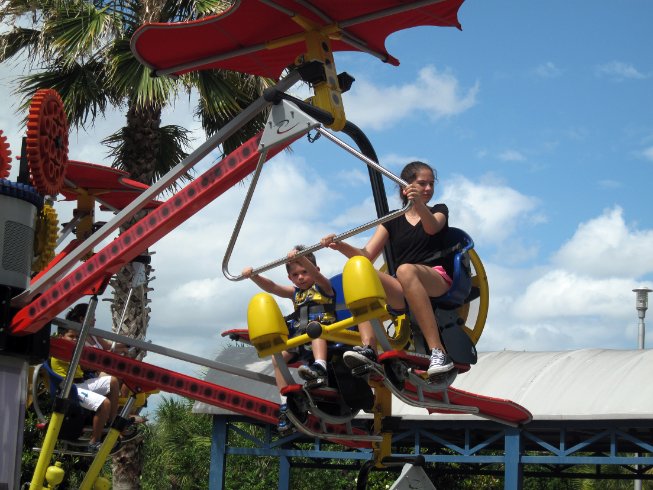 Nicholas and Victoria on the skybike